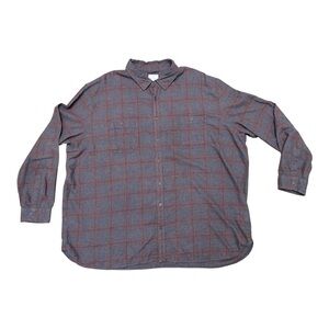 Mural Weave Flannel Red Plaid Shirt Sz 4XLT Soft Cozy Warm Casual Collared